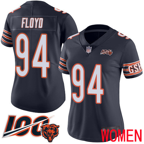 Chicago Bears Limited Navy Blue Women Leonard Floyd Home Jersey NFL Football #94 100th Season->women nfl jersey->Women Jersey